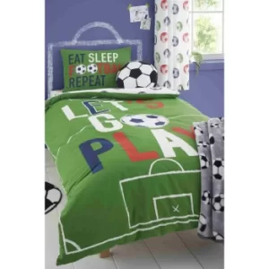 Image of Catherine Lansfield Eat Sleep Football Reversible Duvet Set