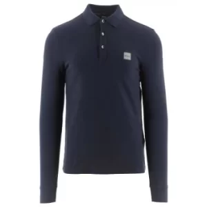 Image of BOSS Navy Slim Fit Stretch Cotton Passerby 1 Polo Shirt