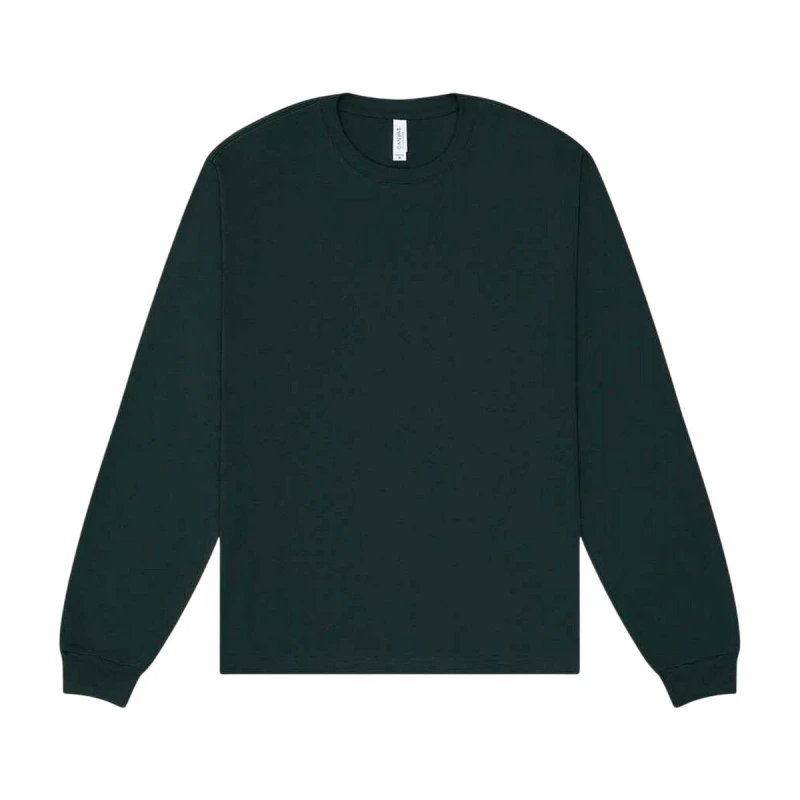 Image of Bella + Canvas Mens Heavy Boxy Long-Sleeved T-Shirt in Green Size: 3XL Green Male 3XL