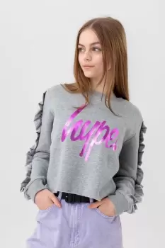 Image of Ruffle Princess Script Crop Crew Neck
