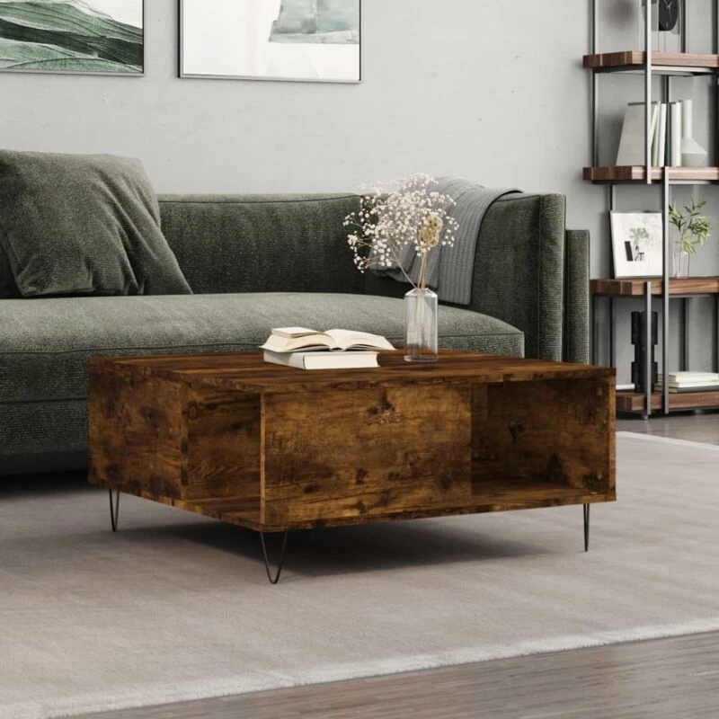 Image of VIDAXL Coffee Table Smoked Oak 80x80x36.5cm Engineered Wood Vidaxl 8720845872281