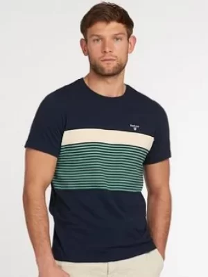 Image of Barbour Braeside Stripe T-Shirt, Navy Size M Men