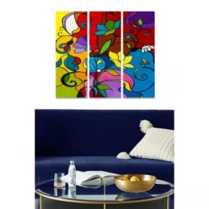 Image of MDF305178311 Multicolor Decorative MDF Painting (3 Pieces)