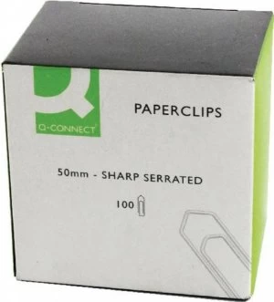 Image of Q-Connect 50mm Giant No Tear Paperclips (Pack of 1000) KF01318Q