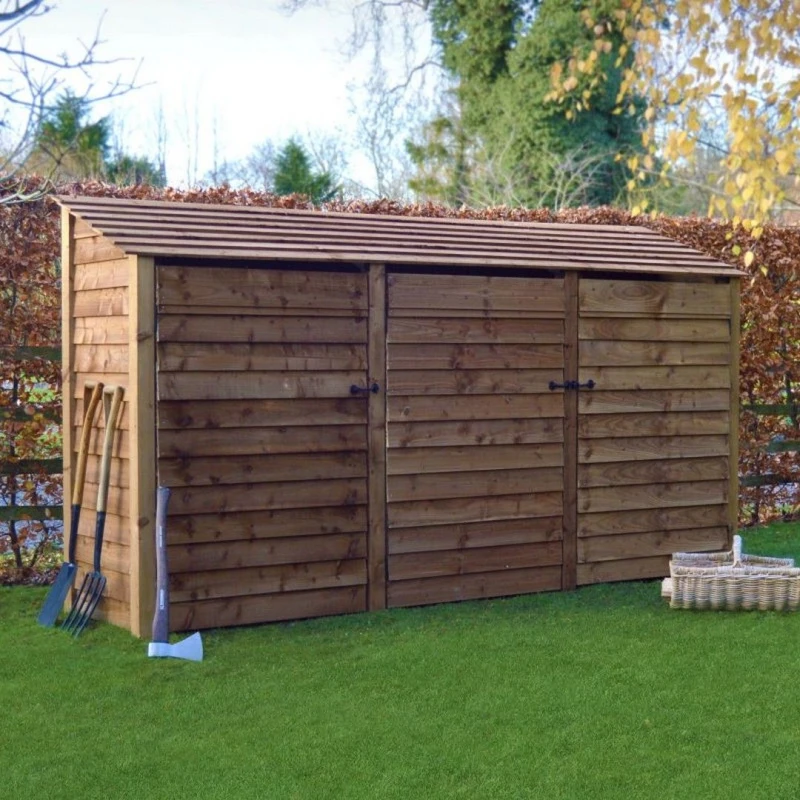 Image of Rutland County Garden Furniture Ltd Empingham 6ft Log Store with Doors, L80 x W340 x H181 cm, Rustic Brown Brown Unisex