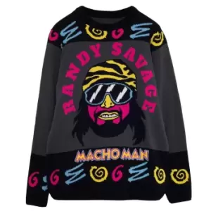 Image of WWE Womens/Ladies Macho Man Randy Savage Knitted Jumper (S) (Black)
