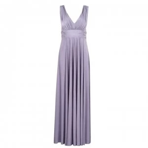 Image of Biba Deep V Maxi Dress - Silver Grey