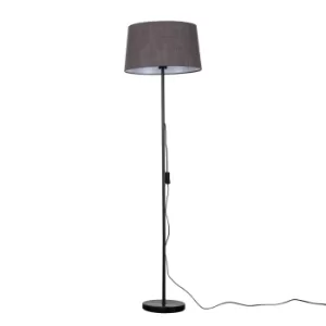 Image of Charlie Black Floor Lamp with Dark Grey Doretta Shade