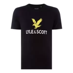 Image of Lyle and Scott Lyle Large Logo T Shirt Mens - Black