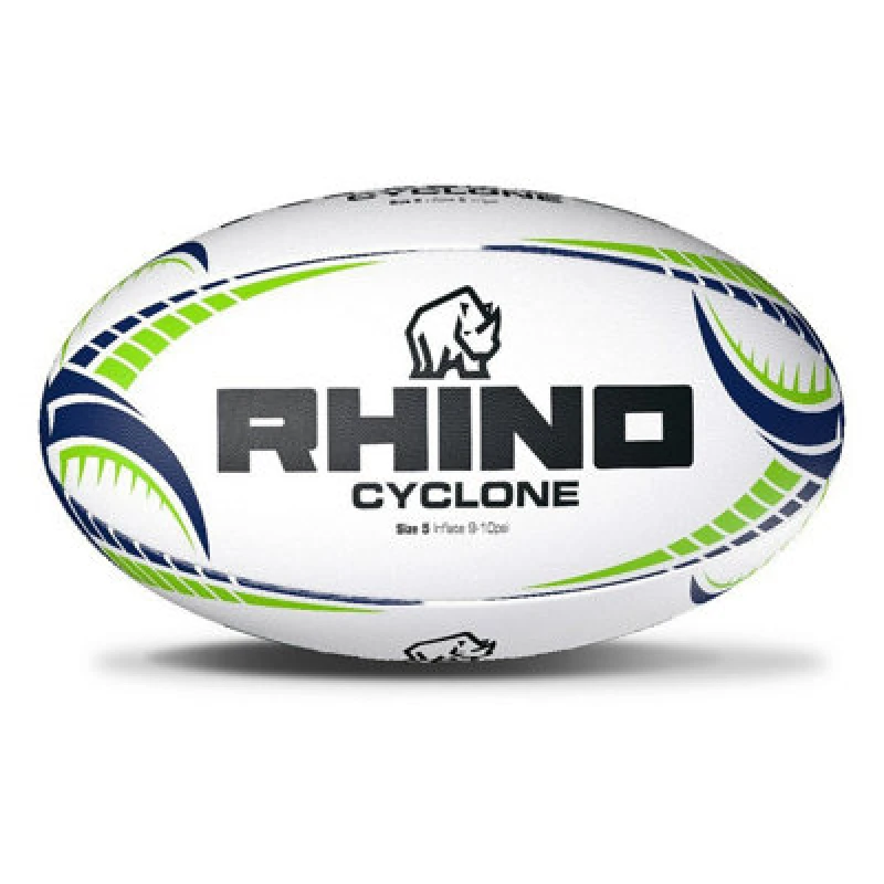 Image of Rhino Cyclone Rugby Ball White (5)