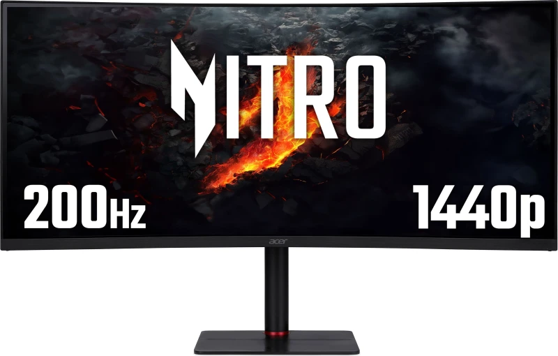 Image of Acer Nitro XV5 34" UltraWide Quad HD 200Hz Gaming Monitor with FreeSync Premium - Black