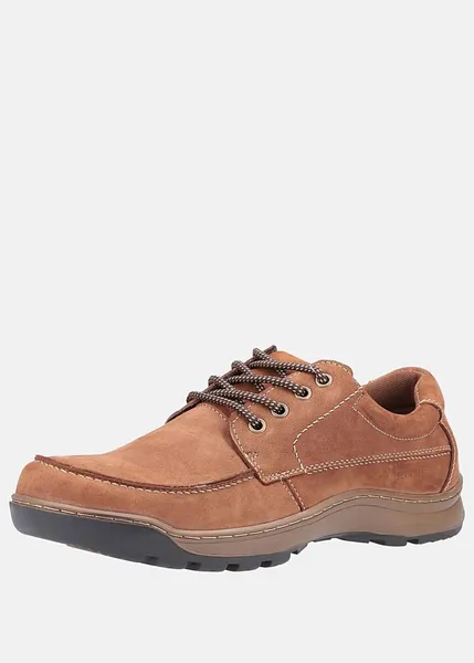 Image of Hush Puppies Mens Tucker Lace Up Leather Oxford Shoes UK Size 7 (EU 41) Tan Nubuck HUS212-TAN-7