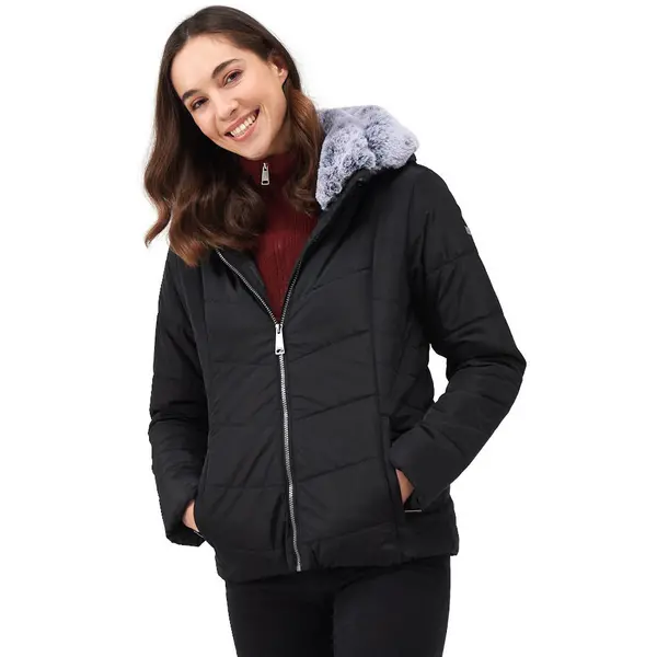 Image of Regatta Womens Wildrose Padded Insulated Hooded Jacket Coat 14 - Bust 38' (97cm) Black RWN256-800-14