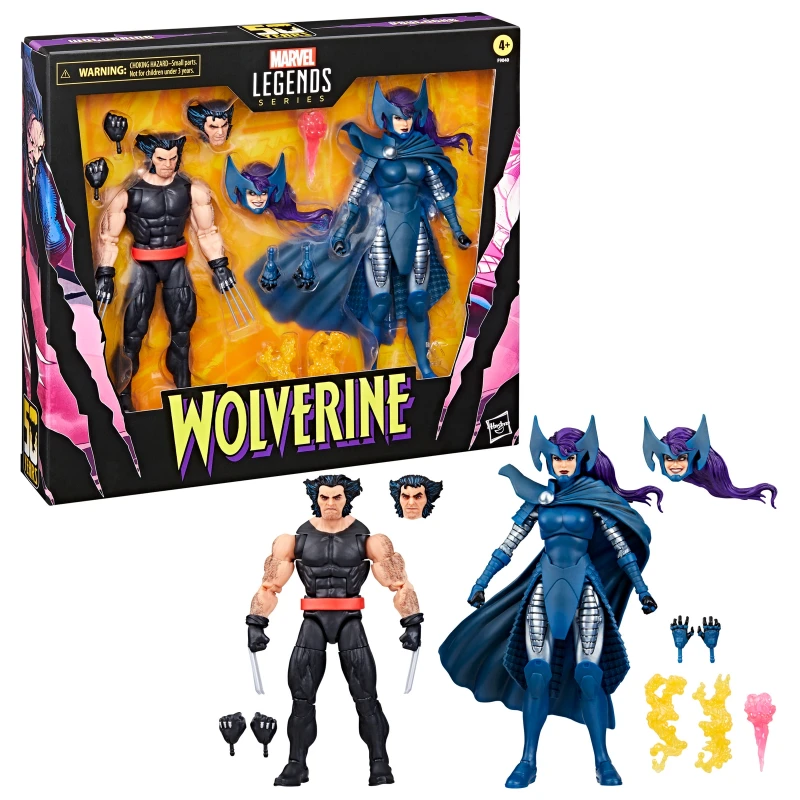 Image of Hasbro Marvel Legends Series Wolverine and Psylocke, 6 Comics Collectible Action Figures