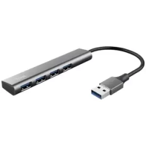 Image of Trust Halyx-4-port 1+4 ports USB 3.1 hub (1st Gen) Dark grey