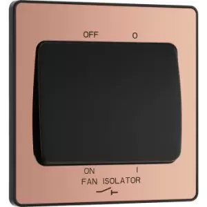 Image of BG Evolve Polished (Black Ins) Fan Isolator Switch, 10A Triple Pole in Copper Steel