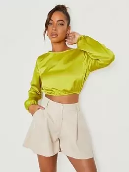 Image of Boohoo Tailored High Waist Short - Stone, Beige, Size 8, Women