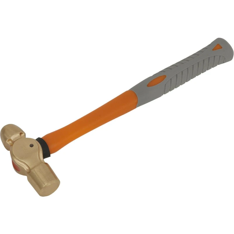 Image of Loops 12oz Ball Pein Hammer - Non-Sparking - Fibre Glass Shaft - Shock Absorbing Grip Clear