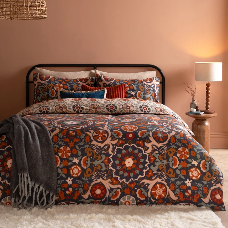 Image of Furn Furn Kinfolk Floral Duvet Cover Set in Blue Size: King Blue King Unisex 5025532357694