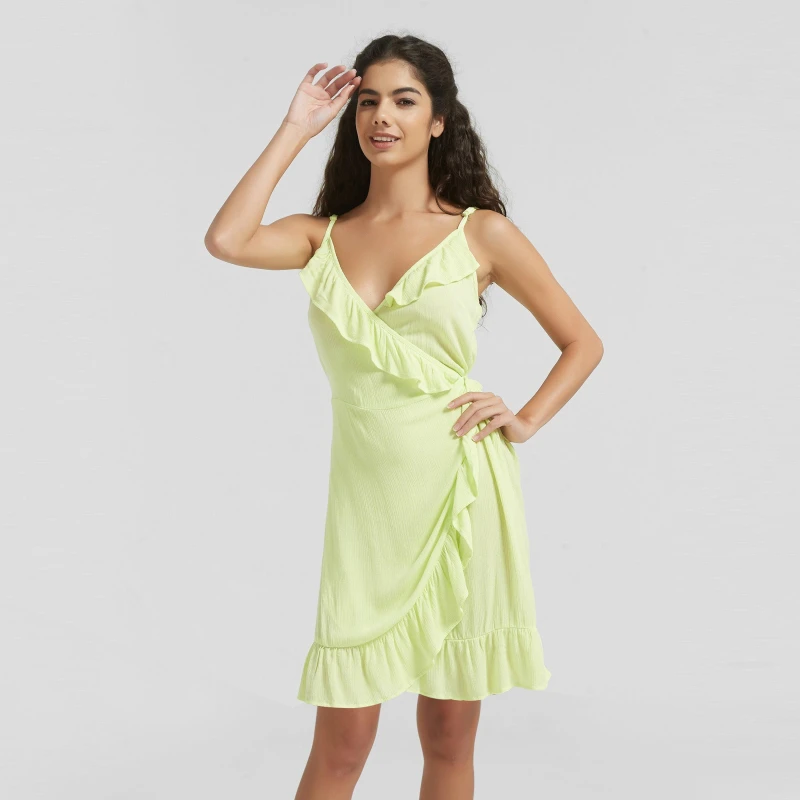 Image of Be You Wrap Beach Dress - Green Green 8
