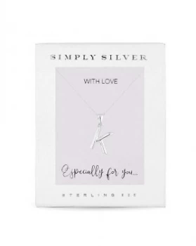 Image of Simply Silver Alphabet Necklace Letter K