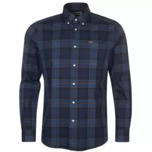 Image of Barbour Mens Wetherham Tailored Shirt Midnight Tartan Small