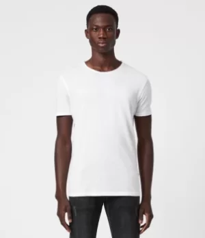 Image of AllSaints Mens Cotton Regular Fit Figure Crew T-Shirt, White, Size: XL