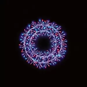 Image of Premier Decorations Limited Multicolour Starburst Wreath LED Cluster String Light With Clear Cable