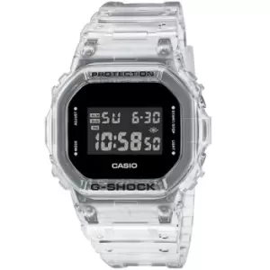 Image of Casio 'G-Shock Skeleton Series' Clear and Black Plastic/Resin Quartz Chronograph Watch