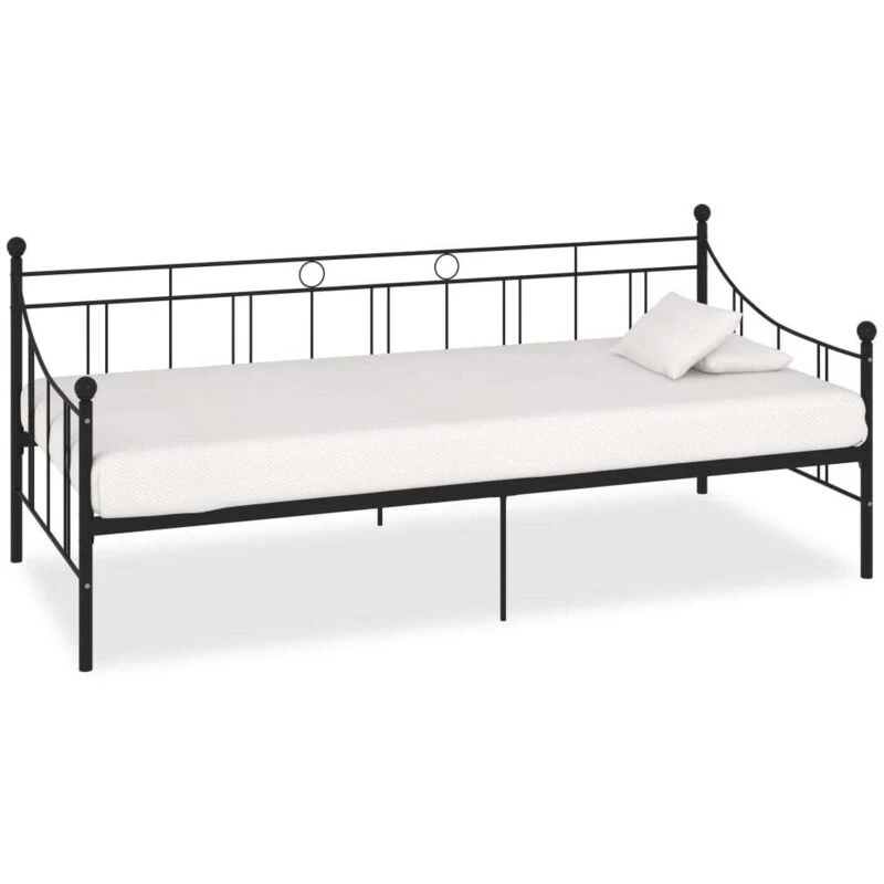 Image of VIDAXL 284669 DayBed Frame without Mattress Black Metal 90x200cm Vidaxl 8719883989433