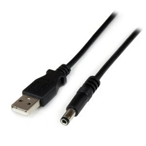 Image of 1m USB to Type N Barrel 5V DC Power Cable USB A to 5.5mm DC