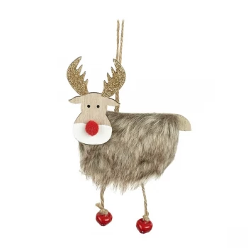 Image of Hanging Reindeer With Glittery Antlers