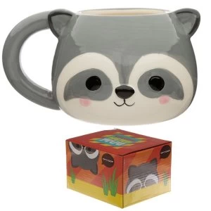 Image of Cutiemals Ceramic Raccoon Head Shaped Mug