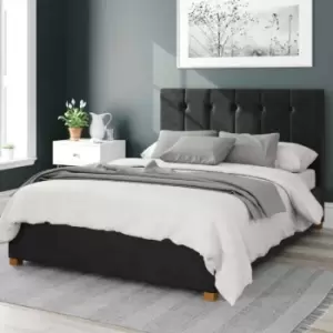 Image of Aspire Hepburn Ottoman Bed Velvet Ebony Small Double