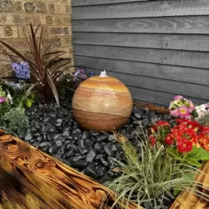 Image of 30cm Sandstone Sphere Solar Powered Water Feature