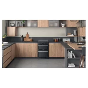 Image of Hotpoint CD67G0C2CA 60cm Gas Cooker in Anthracite Twin Cavity Oven Gas