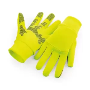 Image of Beechfield Unisex Adult Sports Tech Softshell Gloves (L-XL) (Fluorescent Yellow)