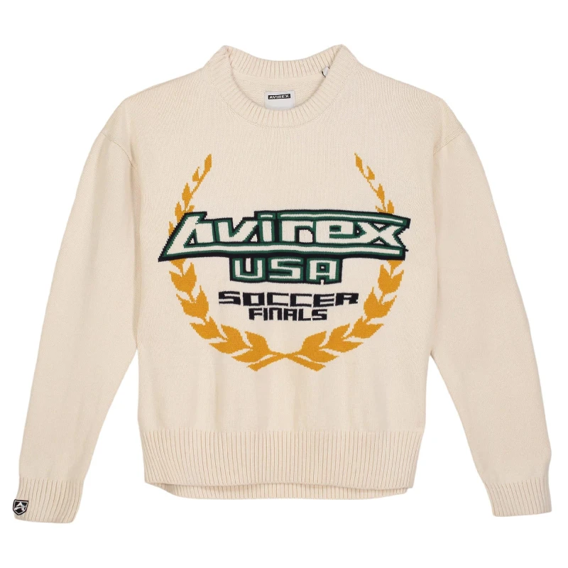 Image of Avirex Soccer League Crewneck Sweatshirt White male S