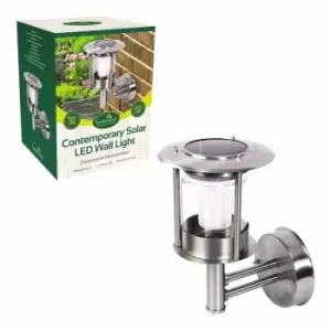 Image of Gardenkraft Solar Wall Lamp Light - Stainless Steel