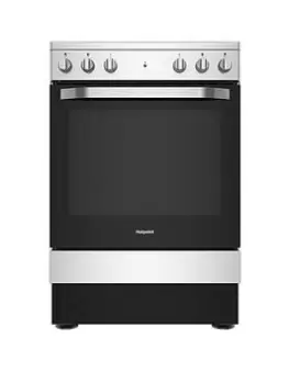 Image of Hotpoint Hs67V5Khx 60Cm, Single Electric Cooker With Ceramic Hob - Inox