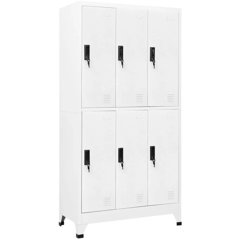 Image of VIDAXL Locker Cabinet White 90x45x180cm Steel Vidaxl 8720286701027