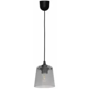 Image of Helam Lucea Dome Pendant Ceiling Light Black, Smokey 13cm