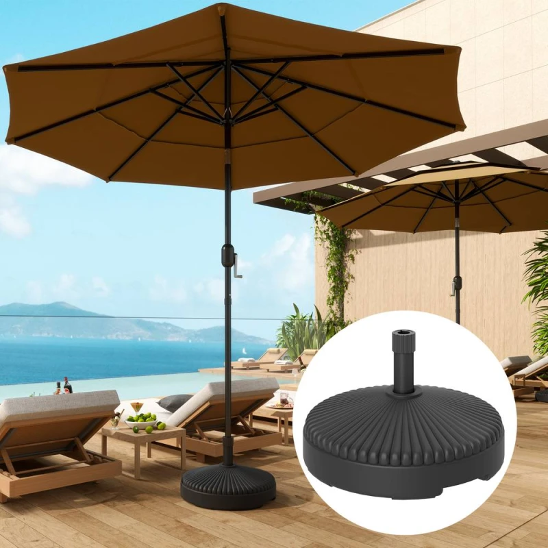 Image of OUTSUNNY Garden Parasol Base, 28kg Sand Filled, 23kg Water Filled, Black Unisex