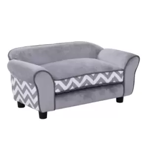Image of Pawhut 73.5Lx41Wx33H cm Pet Sofa-Grey/Black