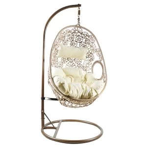 Image of Charles Bentley Rattan Garden Swing Chair - Natural