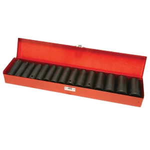 Image of Hilka 15 Piece 1/2" Drive Deep Impact Sockets Metric Pro Craft