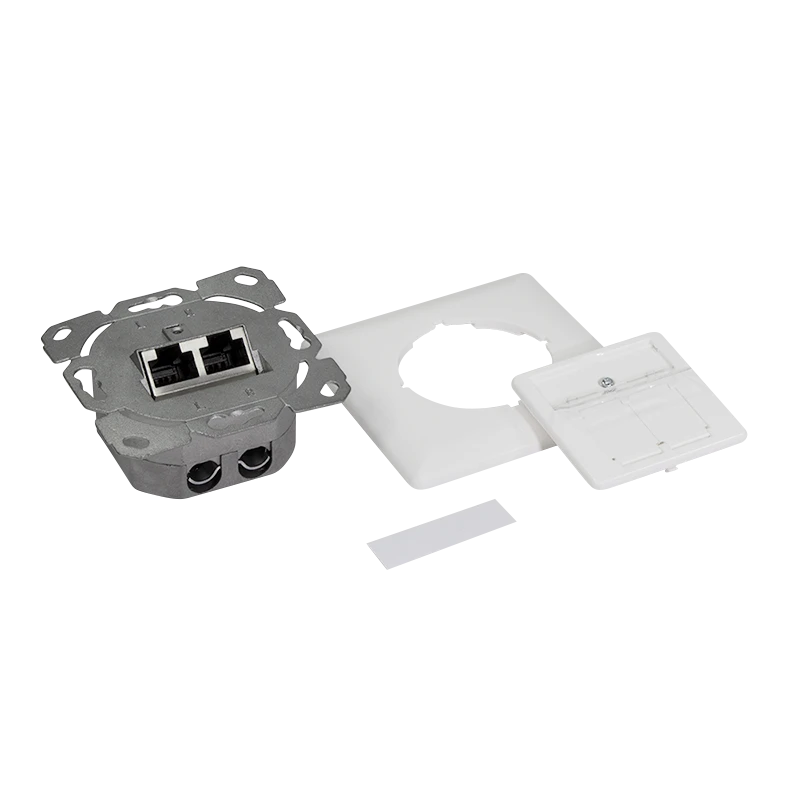 Image of LogiLink Cat.6A Wall Outlet 2xRJ45 STP. vertical. signal white