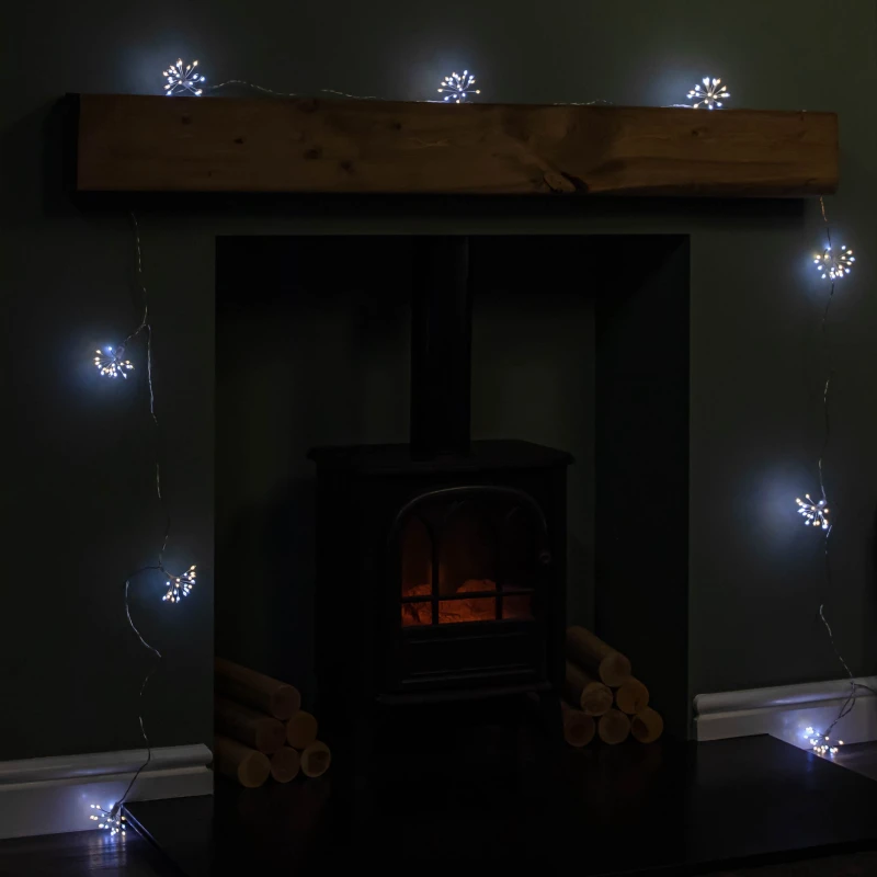 Image of 4.5m Ultra Brights Starburst Multi-Action Christmas Lights with White & Warm White LEDs and Timer Function