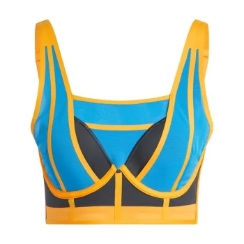 Image of adidas TLRD Impact Luxe Training High-Support Bra Womens - Carbon / Orange Rush / Bright