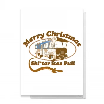 Image of National Lampoon Merry Christmas Shitter Was Full Greetings Card - Large Card